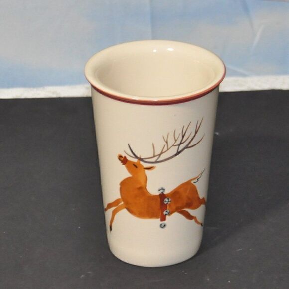 Longaberger Reindeer Travel Cup - Picture 2 of 6
